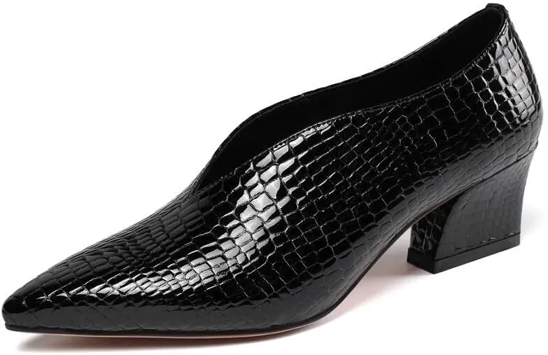 TinaCus Handmade Women's Patent Leather Slip On Printed Snakeskin Casual Shoes