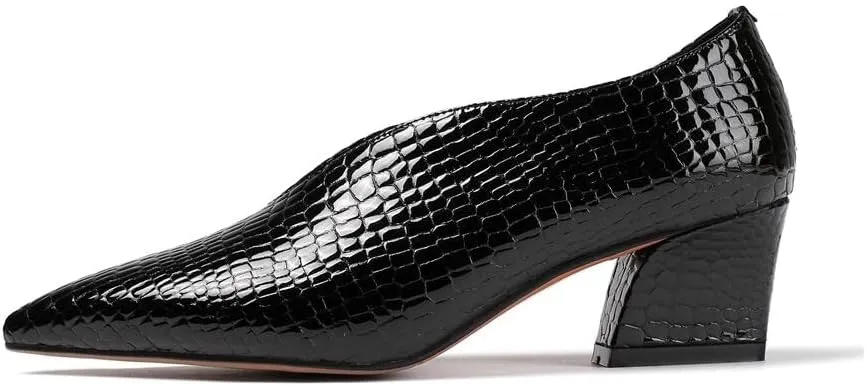 TinaCus Handmade Women's Patent Leather Slip On Printed Snakeskin Casual Shoes