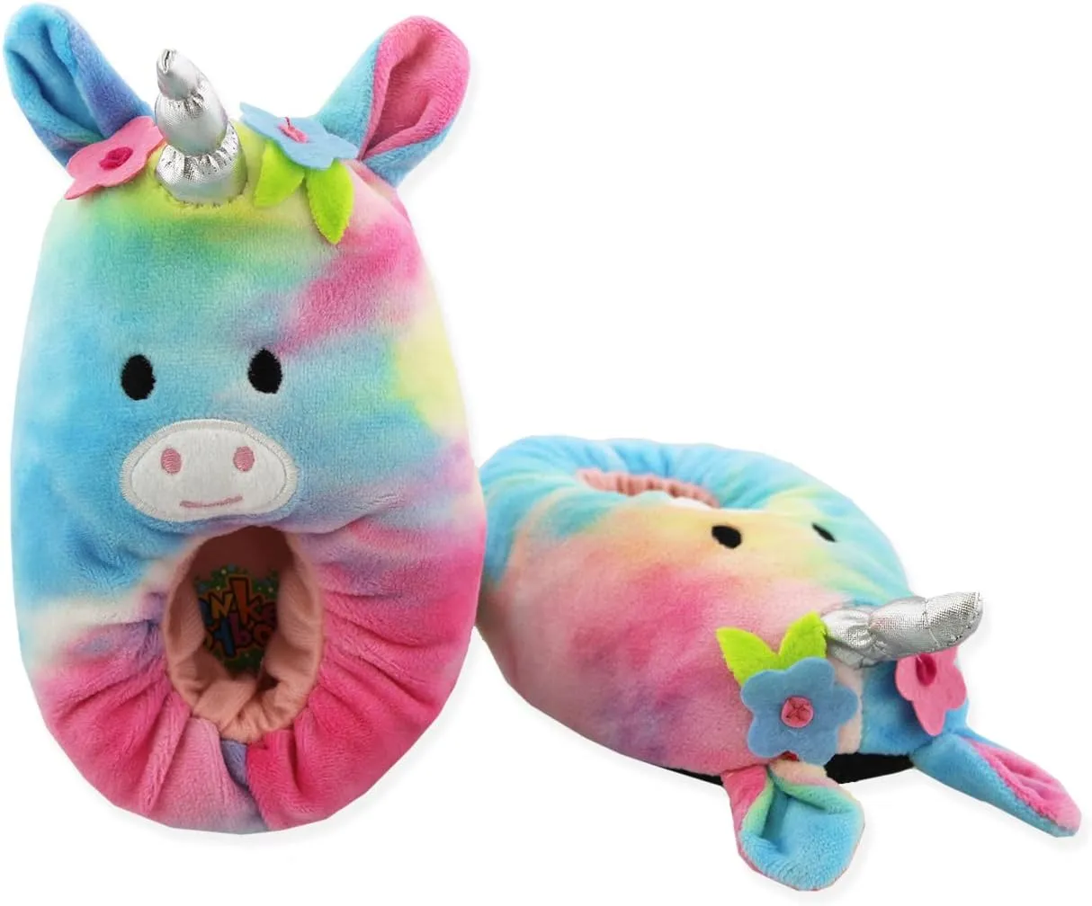 Toddler and Kids Ultra Soft Plush Mooshy Stuffed Novelty Slippers
