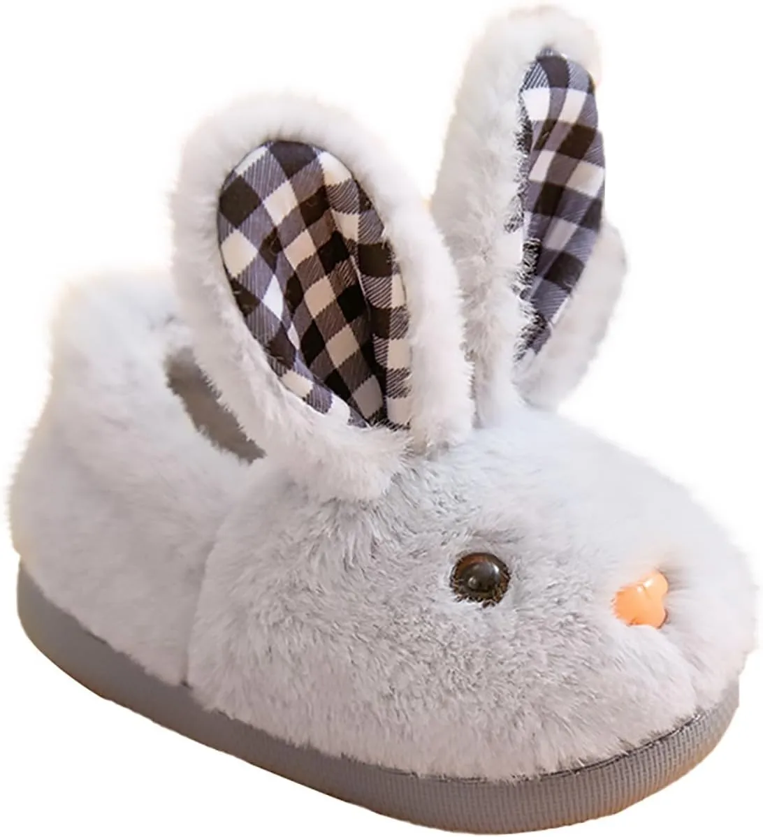Toddler Girls Boys Home Slippers Fuzzy Warm Winter Indoor Bunny Slipper Kids Flat Lightweight Plush Shoes