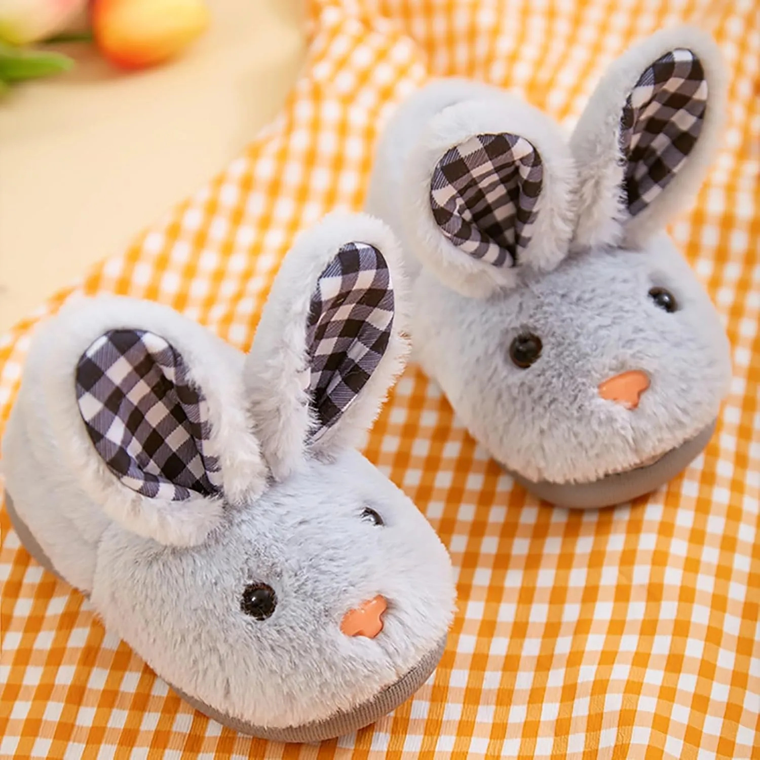 Toddler Girls Boys Home Slippers Fuzzy Warm Winter Indoor Bunny Slipper Kids Flat Lightweight Plush Shoes