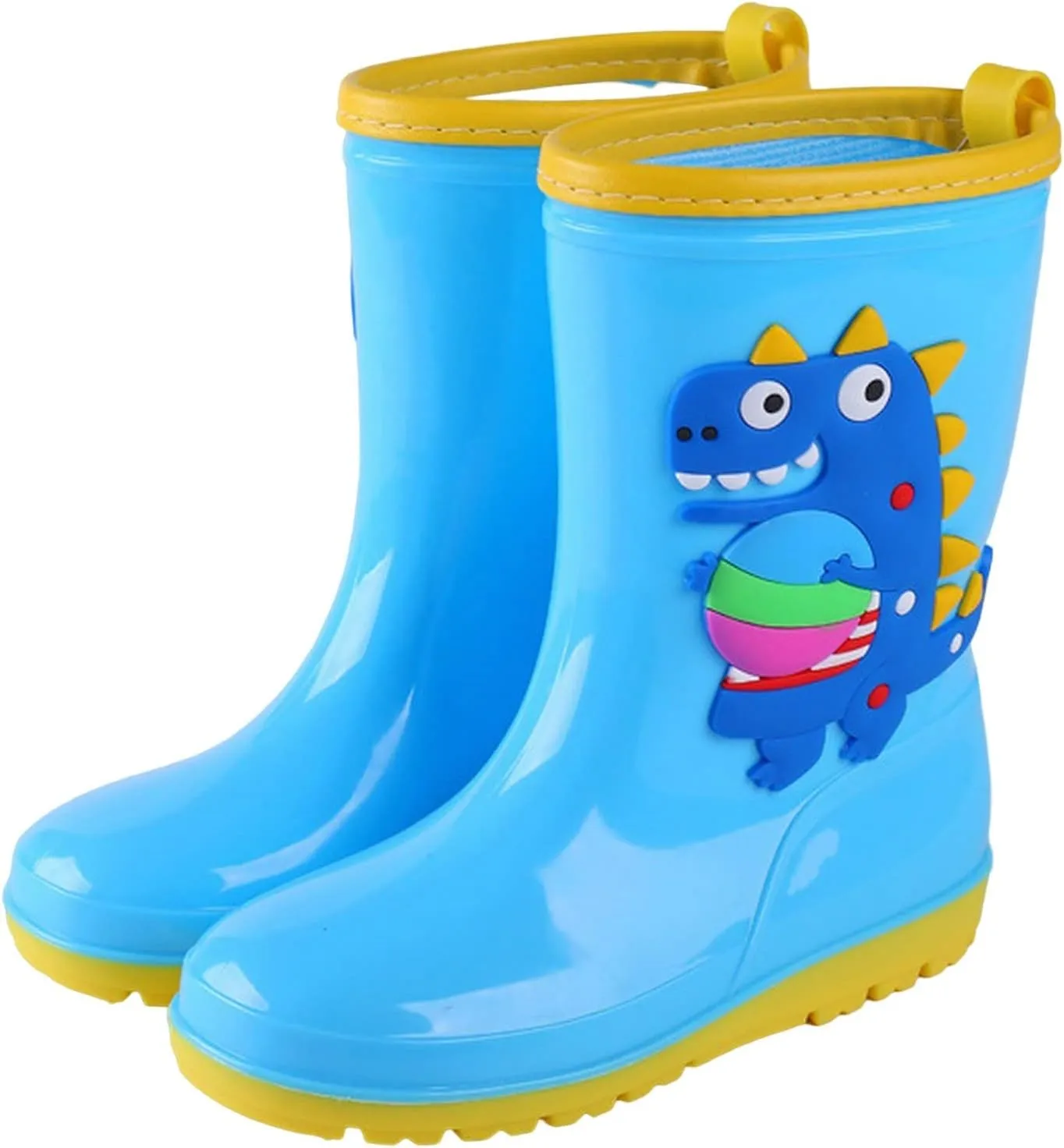 Toddler Rain Boots Waterproof Mud Boots Kids Mid Calf Water Shoes Boys Girls Rubber Rainboots Slip On Ankle Boots