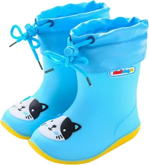 Toddler Rain Boots Waterproof Rainboots Outdoor Boys Girls Cute Water Shoes Non-Slip Rubber Mud Boots Toddler Shoes