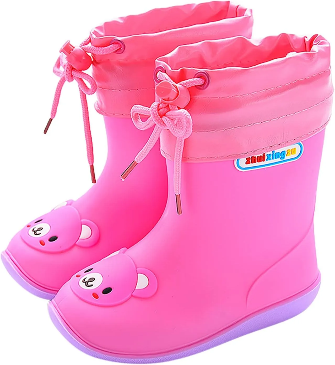 Toddler Rain Boots Waterproof Rainboots Outdoor Boys Girls Cute Water Shoes Non-Slip Rubber Mud Boots Toddler Shoes