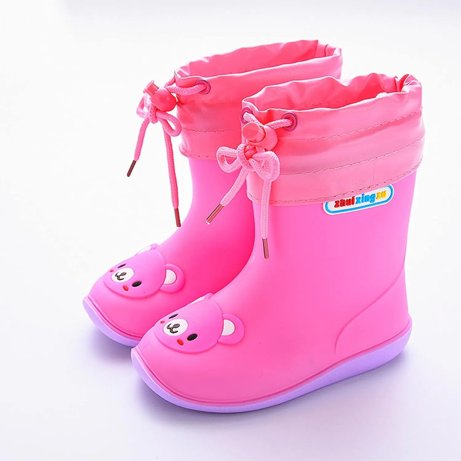 Toddler Rain Boots Waterproof Rainboots Outdoor Boys Girls Cute Water Shoes Non-Slip Rubber Mud Boots Toddler Shoes