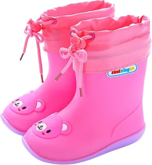 Toddler Rain Boots Waterproof Rainboots Outdoor Boys Girls Cute Water Shoes Non-Slip Rubber Mud Boots Toddler Shoes