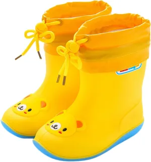 Toddler Rain Boots Waterproof Rainboots Outdoor Boys Girls Cute Water Shoes Non-Slip Rubber Mud Boots Toddler Shoes