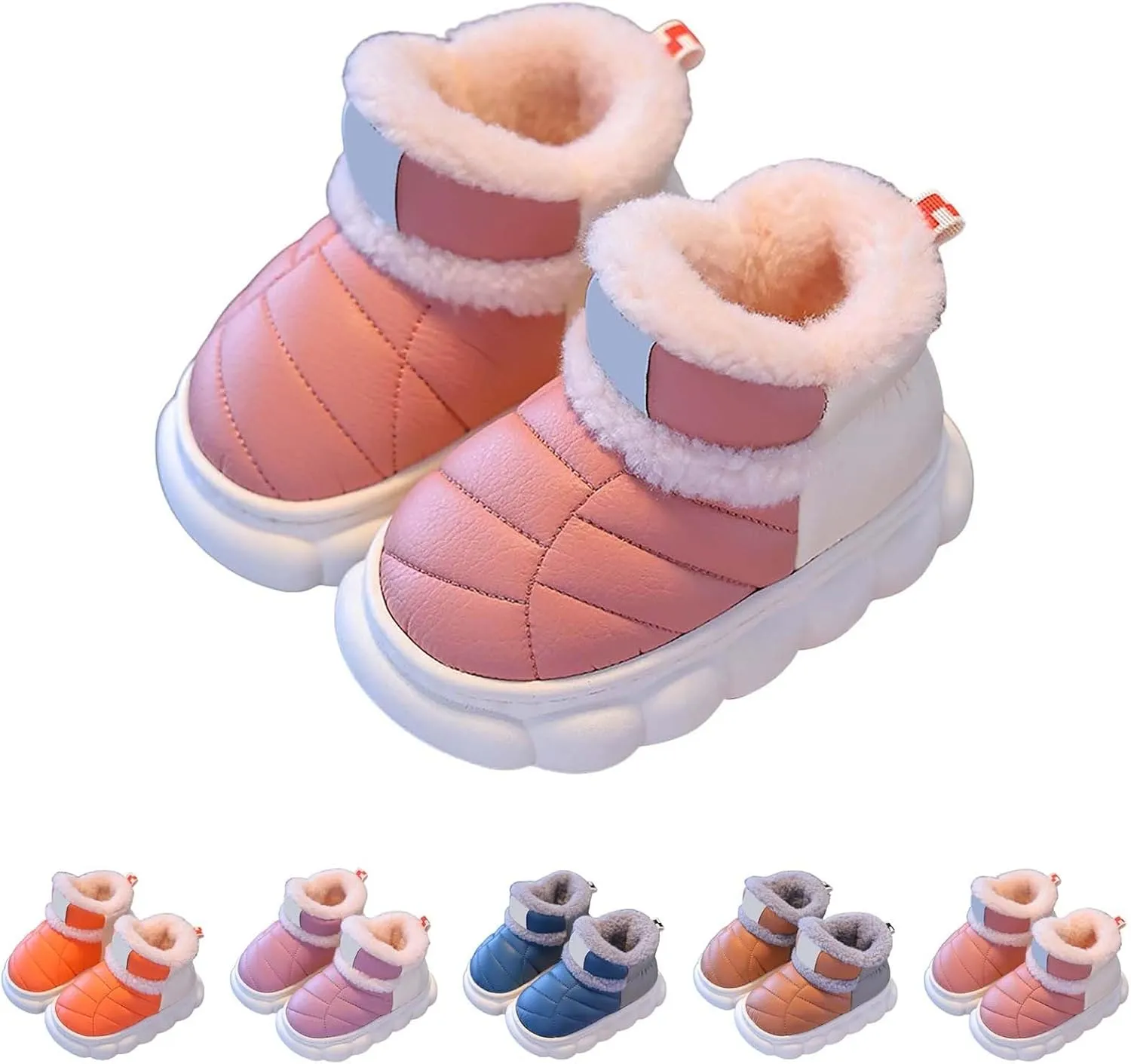 Toddler Snow Ankle Boots for Girls Cozy Plush Lined Boots Newborn Infant Soft Cozy Shoes Warm Non Slip Shoes