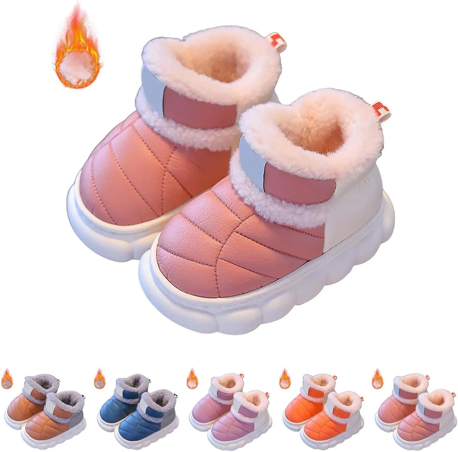 Toddler Snow Ankle Boots for Girls Cozy Plush Lined Boots Newborn Infant Soft Cozy Shoes Warm Non Slip Shoes
