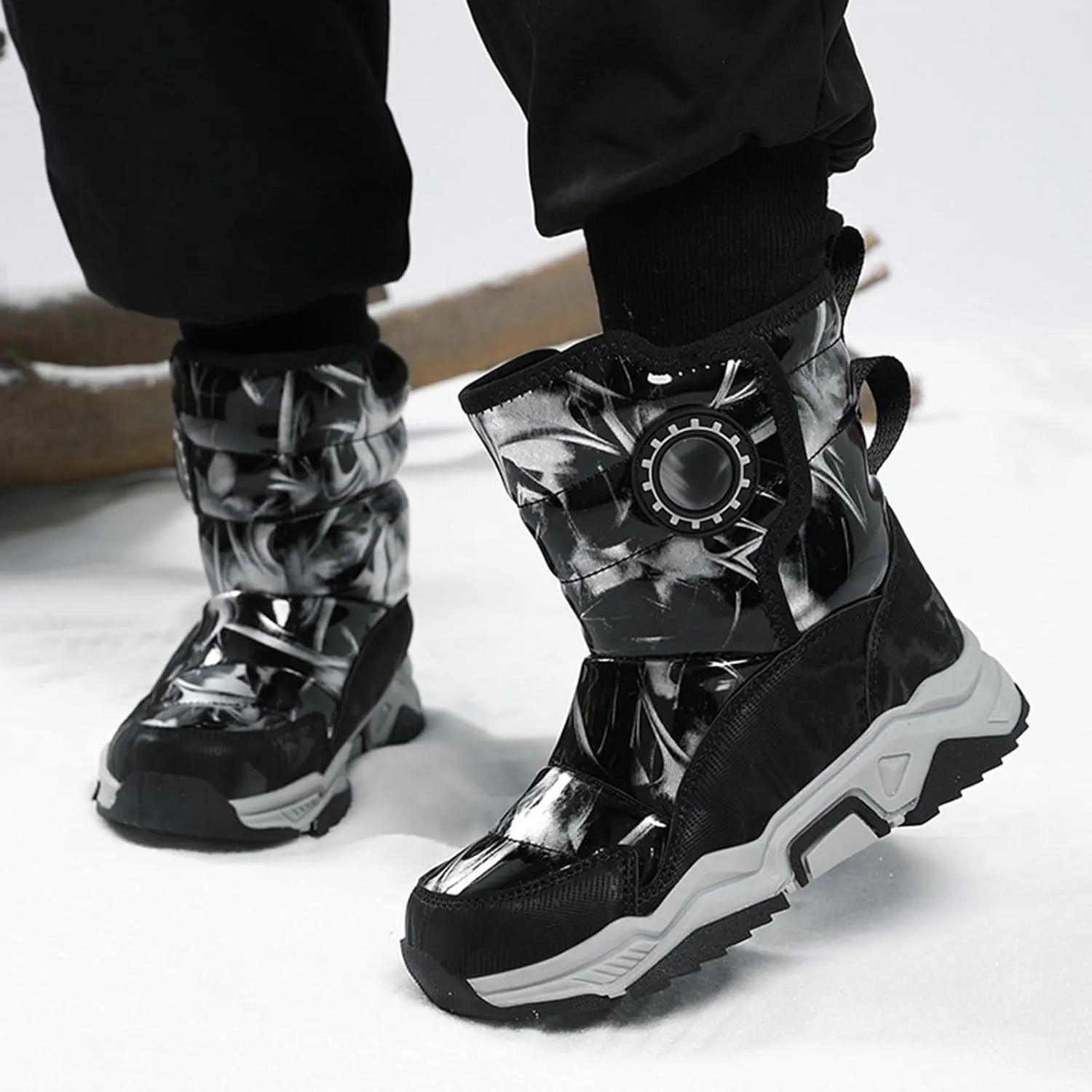 Winter Snow Boots For Kids Boys Girls Childrens aterproof Shoes Thick Warm Ski Booties Fashion Comfy Non Slip