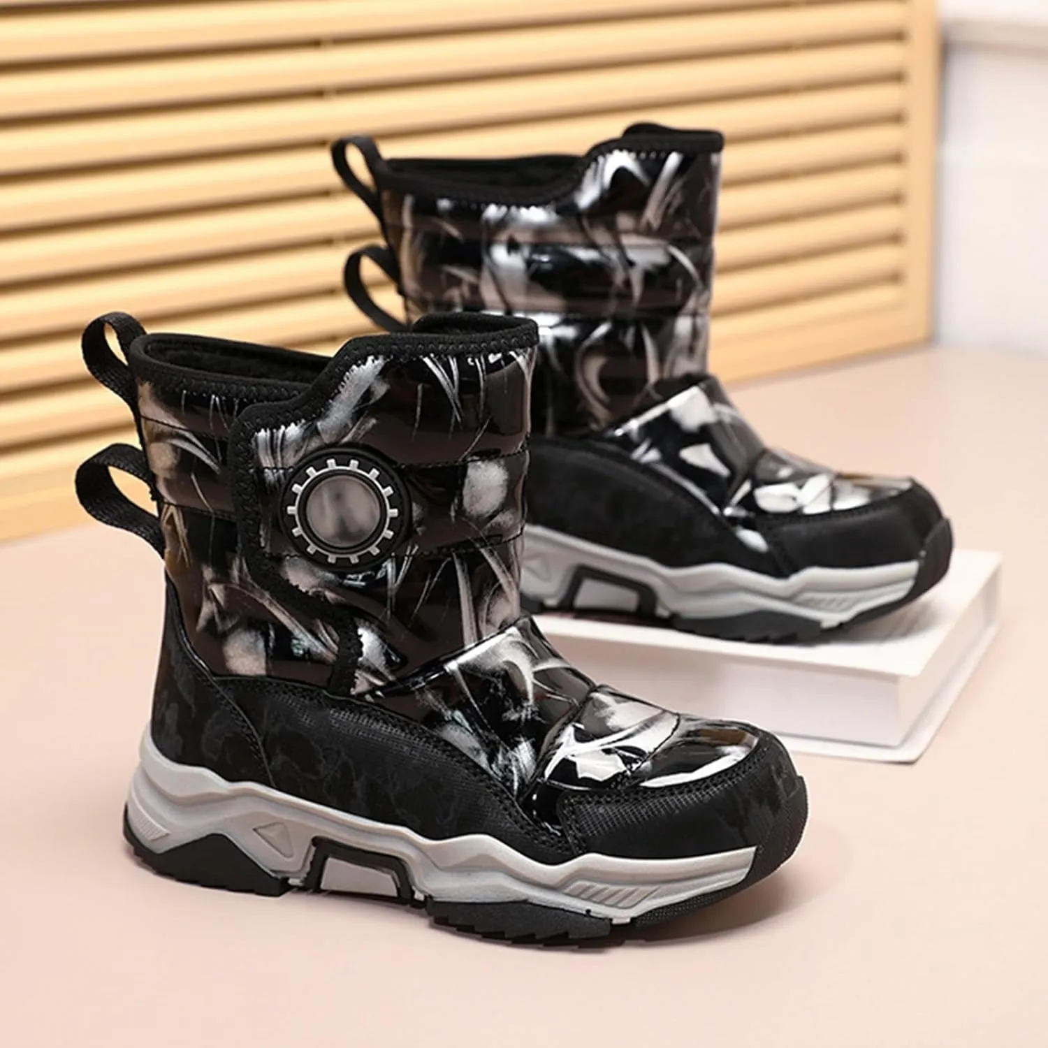 Winter Snow Boots For Kids Boys Girls Childrens aterproof Shoes Thick Warm Ski Booties Fashion Comfy Non Slip