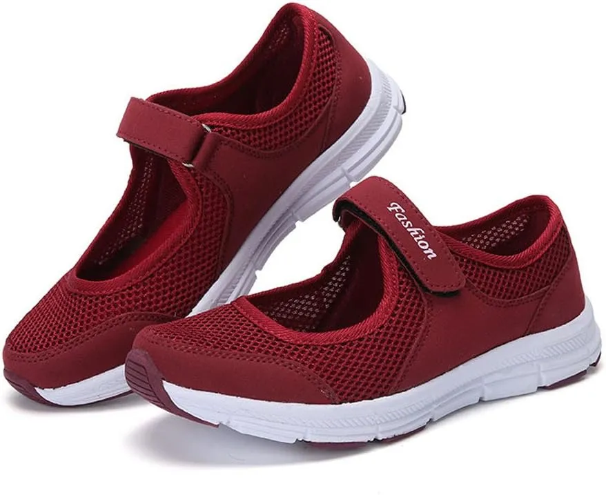 Women Mesh Sneakers Summer Slip On Sandals Comfortable Wide Width Walking Shoes Orthopedic Sandals With Arch Support
