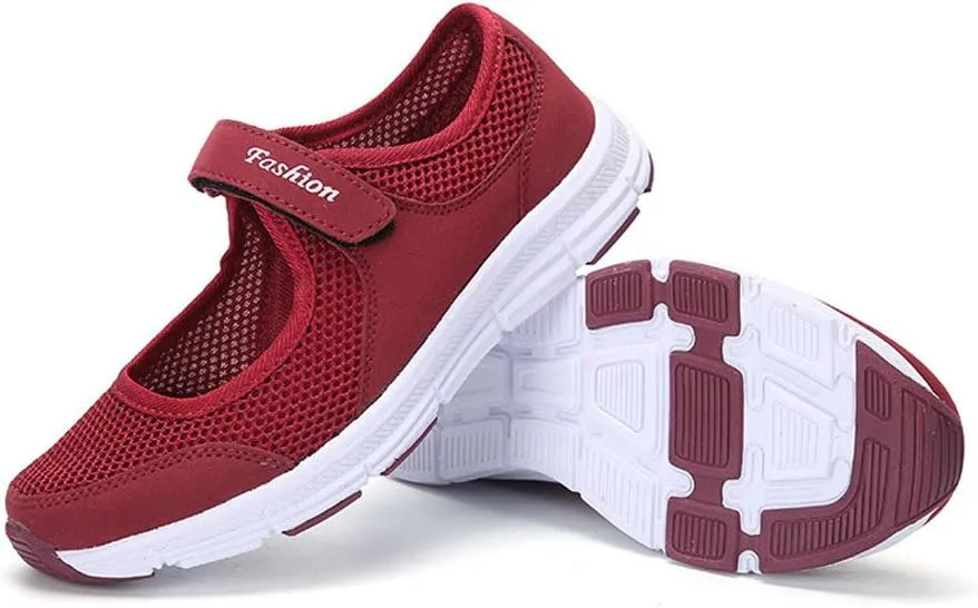 Women Mesh Sneakers Summer Slip On Sandals Comfortable Wide Width Walking Shoes Orthopedic Sandals With Arch Support