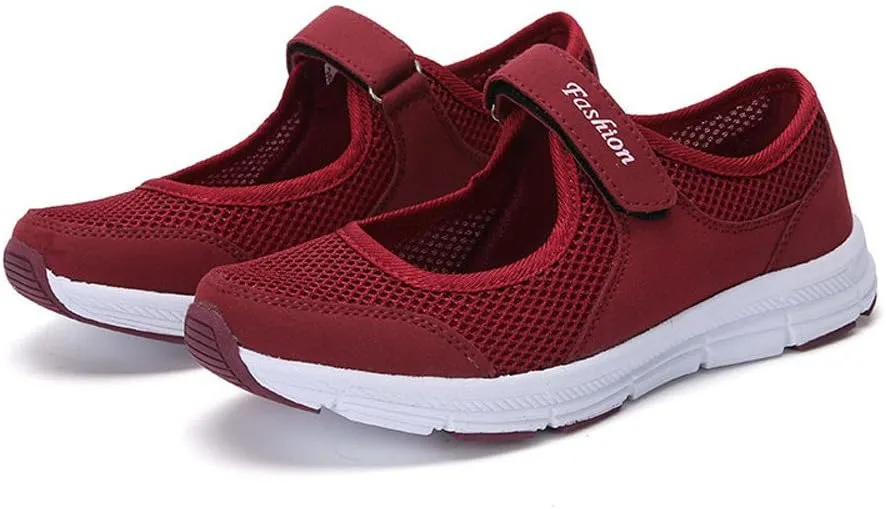 Women Mesh Sneakers Summer Slip On Sandals Comfortable Wide Width Walking Shoes Orthopedic Sandals With Arch Support