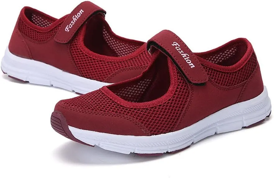 Women Mesh Sneakers Summer Slip On Sandals Comfortable Wide Width Walking Shoes Orthopedic Sandals With Arch Support