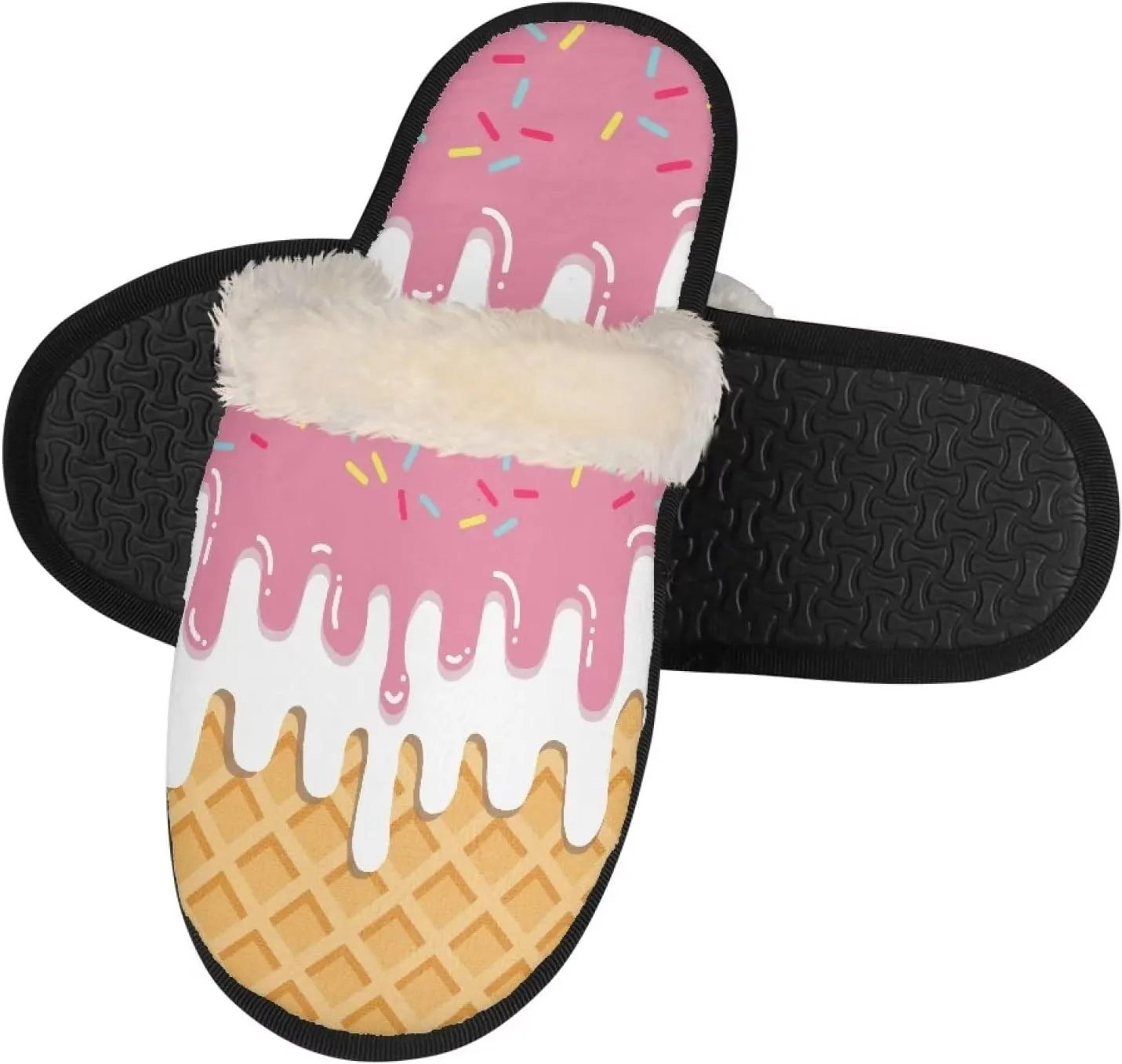 Women Slippers Plush Cozy Fuzzy Slippers Anti-Skid Sole Plush Slippers for Women Fluffy Indoor Outdoor Shoe