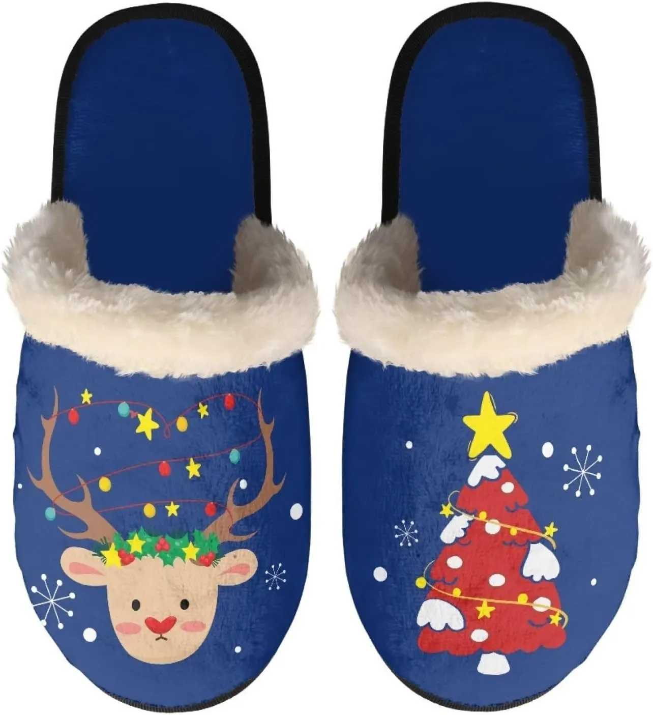 Women Slippers Plush Cozy Fuzzy Slippers Anti-Skid Sole Plush Slippers for Women Fluffy Indoor Outdoor Shoe