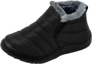 Women Snow Boots Waterproof Cloth Mens Plush Lined Platform Boots Comfy Hiking Boots Warm Winter Ankle Booties