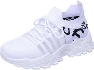 Women's Athletic Shoes Lace Up Mesh Walking Tennis Non Slip Breathable Running Footwear Ladies Comfortable & Lightweight Casual Sneakers for Gym Travel Hiking