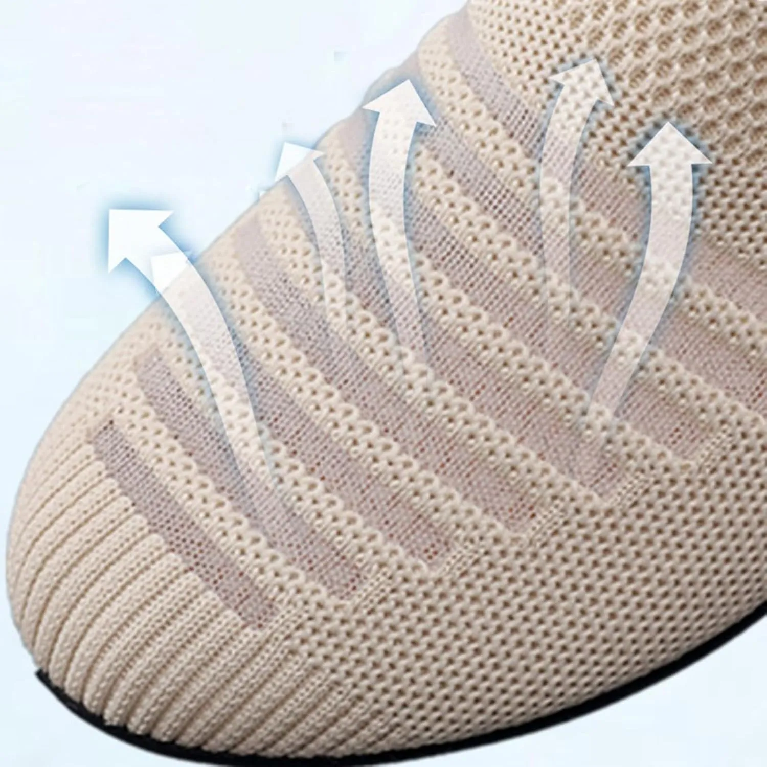 Women's Casual Shoes Summer Knit Slip On Walking Shoes Wide Width Mesh Breathable Sneakers Comfortable L𝐨w Heel Dress Sneaker