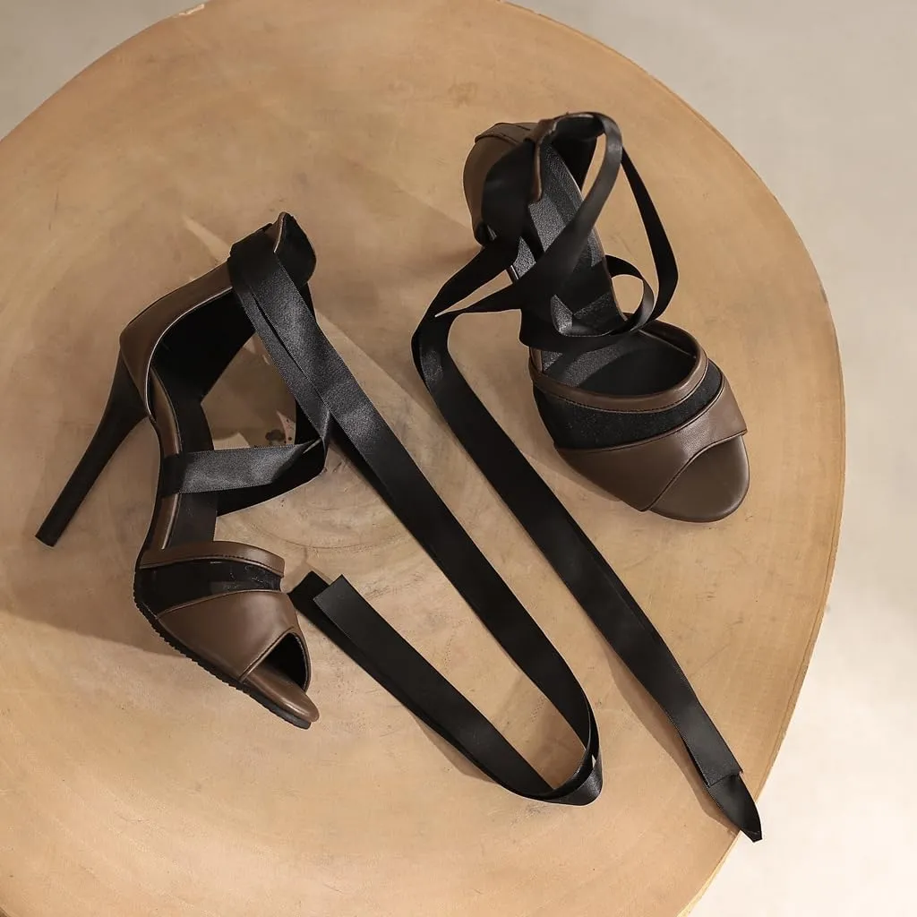 Women's Fashion Stilettos High Heels Dressy Sandals Cross Strappy Peep Toe Elegant Wedding Party Heeled Sandal