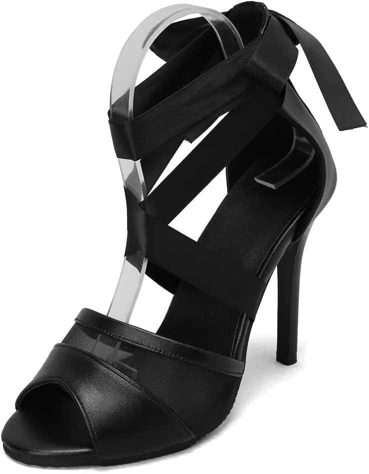 Women's Fashion Stilettos High Heels Dressy Sandals Cross Strappy Peep Toe Elegant Wedding Party Heeled Sandal