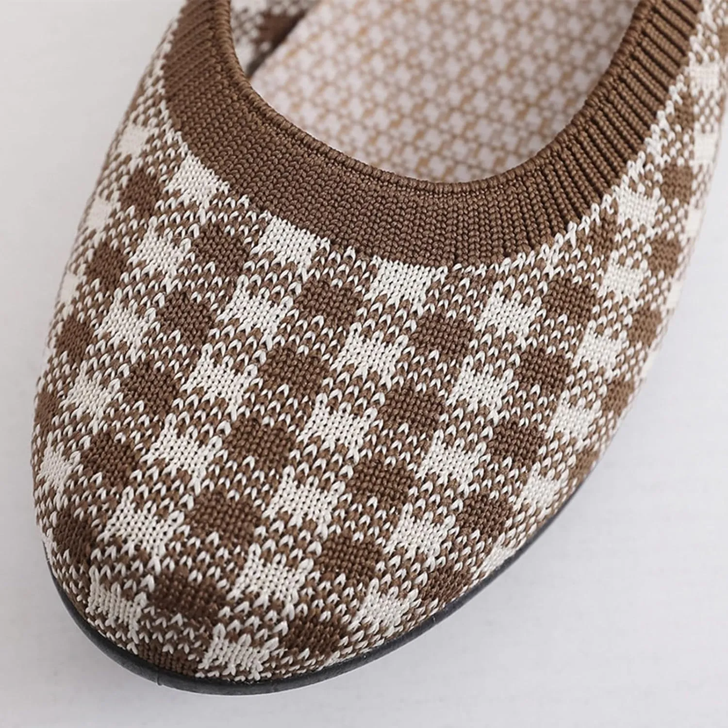 Women's Flat Ballet Shoes Dress𝐲 Casual Offic𝐞 Work Wedding Comfort Soft Knit Flat Shoes for Women Round Toe Slip on Flat𝐬 for Women