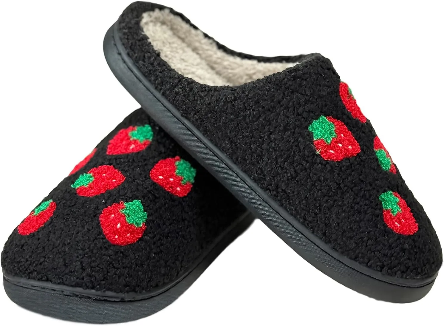 Women's Men's Cute Fuzzy Heart Slippers Memory Foam Fluffy Couple Slippers Cozy House Indoor Outdoor Shoes