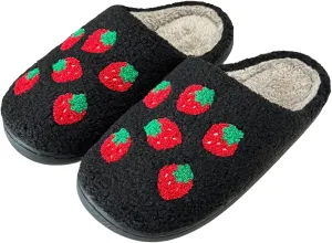 Women's Men's Cute Fuzzy Heart Slippers Memory Foam Fluffy Couple Slippers Cozy House Indoor Outdoor Shoes