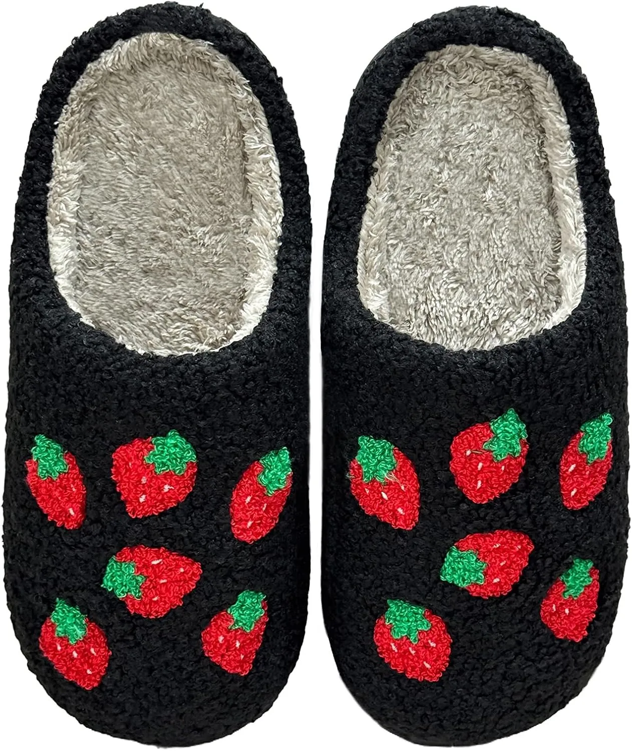 Women's Men's Cute Fuzzy Heart Slippers Memory Foam Fluffy Couple Slippers Cozy House Indoor Outdoor Shoes