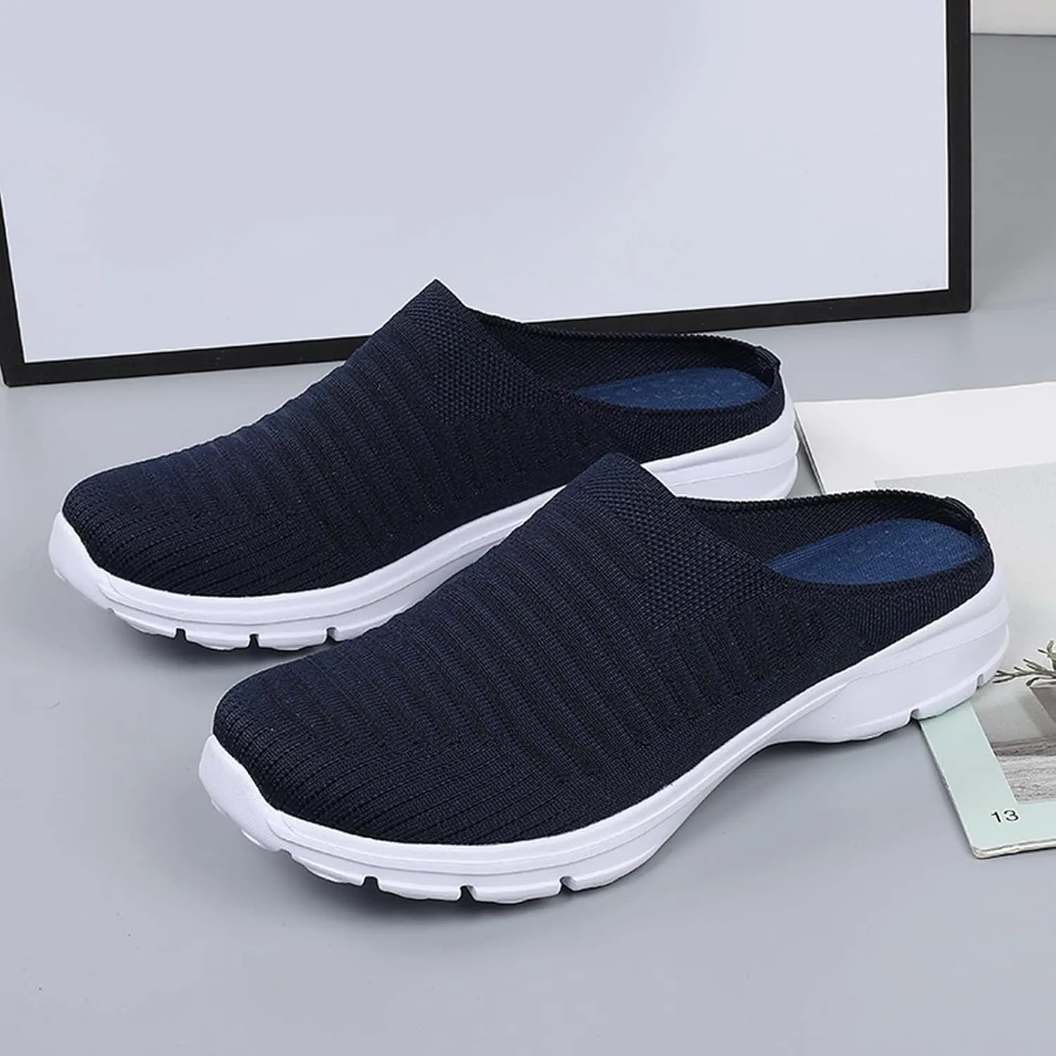 Women's Mesh Breathable Shoes Casual Flying Woven Orthopedic Sneaker Knit Slip On Walking Shoes Wide Width Dress𝐲 Flat𝐬