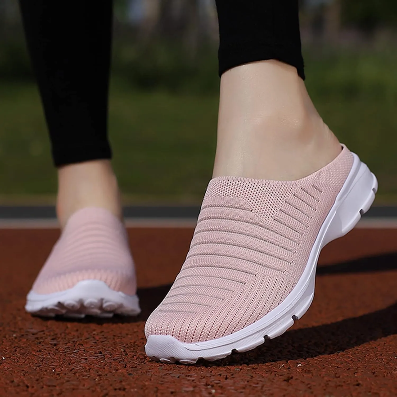 Womens Mesh Mules Orthopedic Sneakers for Women Arch Support Breathable Lightweight Running Shoes Comfortable Slip On Walking Shoes