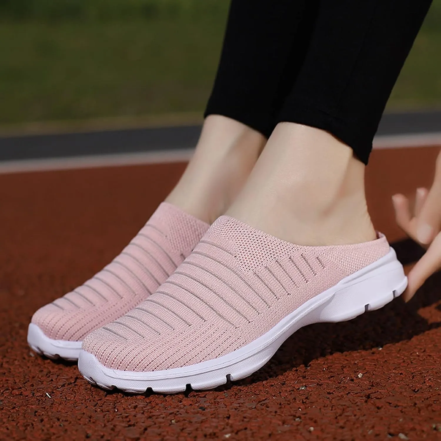 Womens Mesh Mules Orthopedic Sneakers for Women Arch Support Breathable Lightweight Running Shoes Comfortable Slip On Walking Shoes