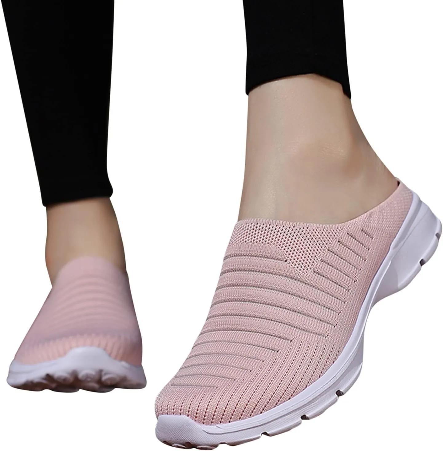 Womens Mesh Mules Orthopedic Sneakers for Women Arch Support Breathable Lightweight Running Shoes Comfortable Slip On Walking Shoes