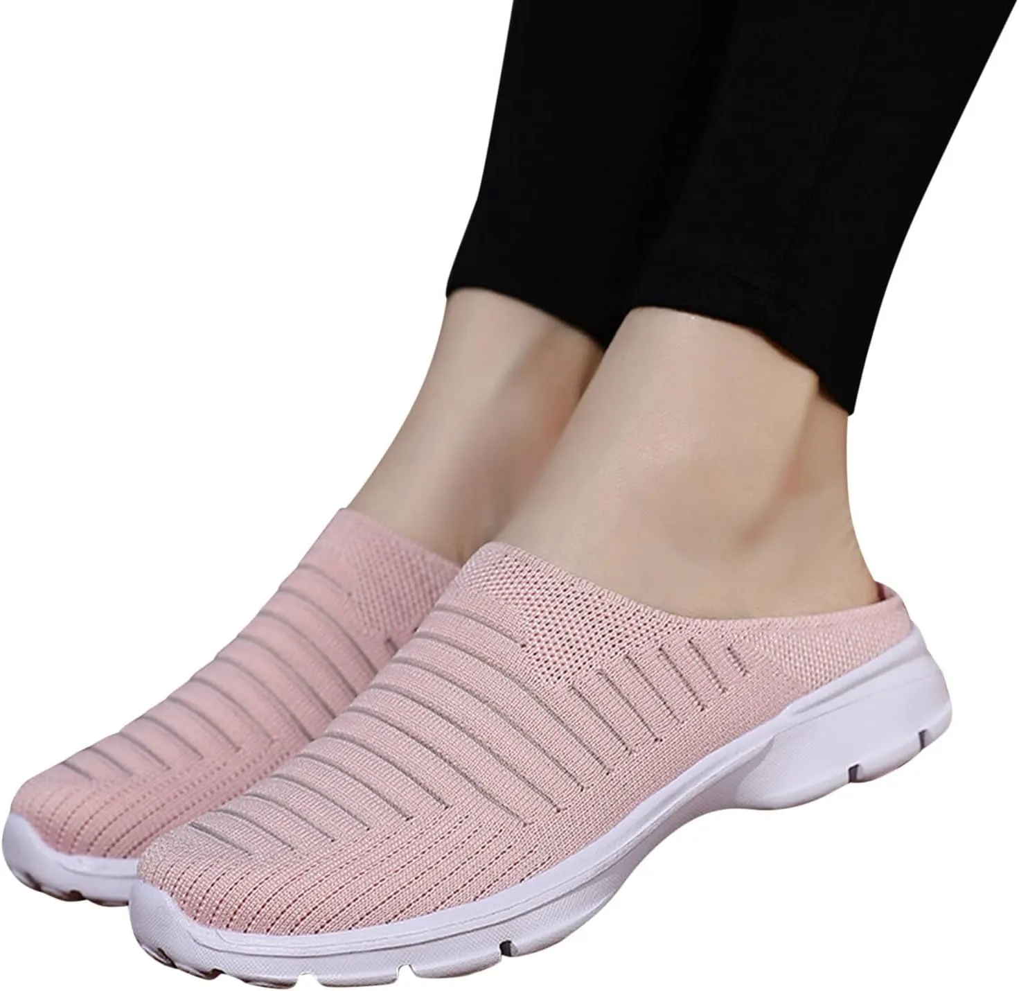 Womens Mesh Mules Orthopedic Sneakers for Women Arch Support Breathable Lightweight Running Shoes Comfortable Slip On Walking Shoes