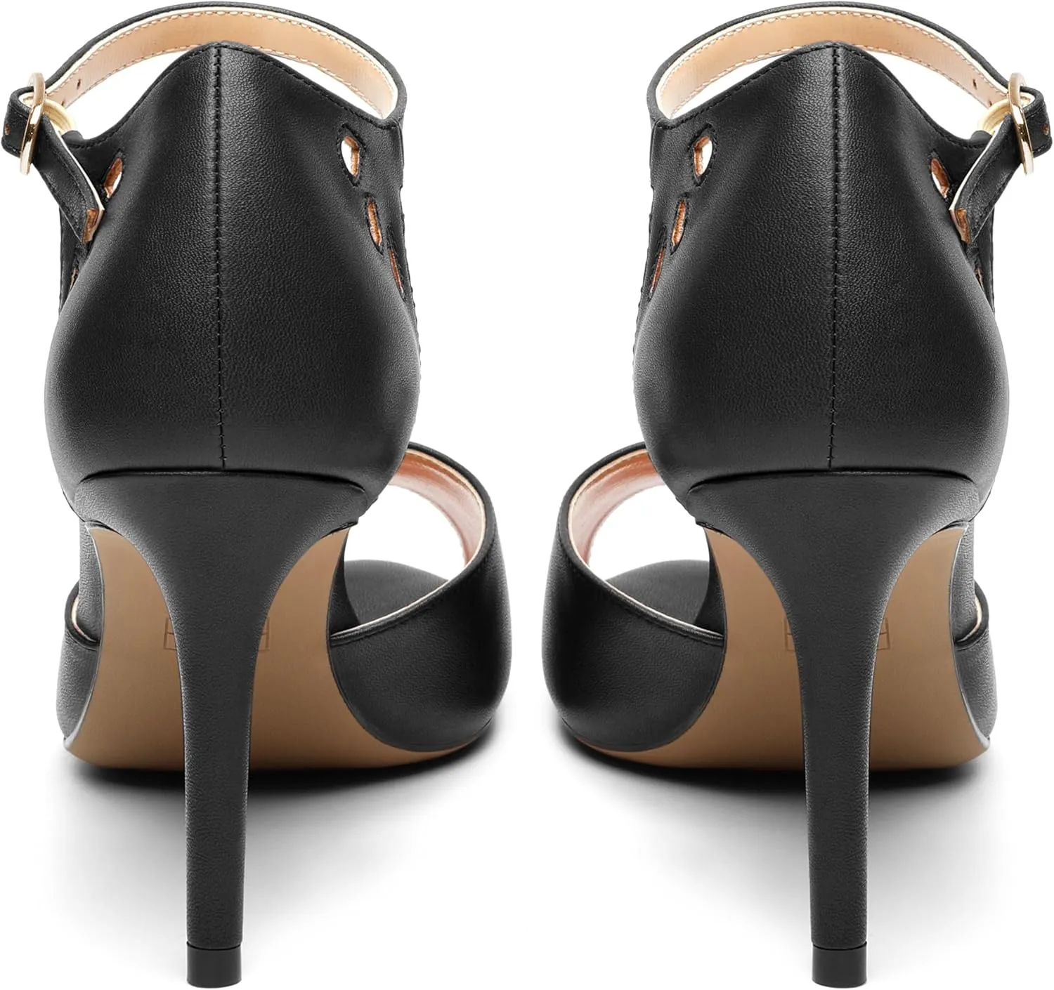 Women's Peep Toe High Heels Ankle Straps Buckles Evening Party Prom Sandals 3.3Inch
