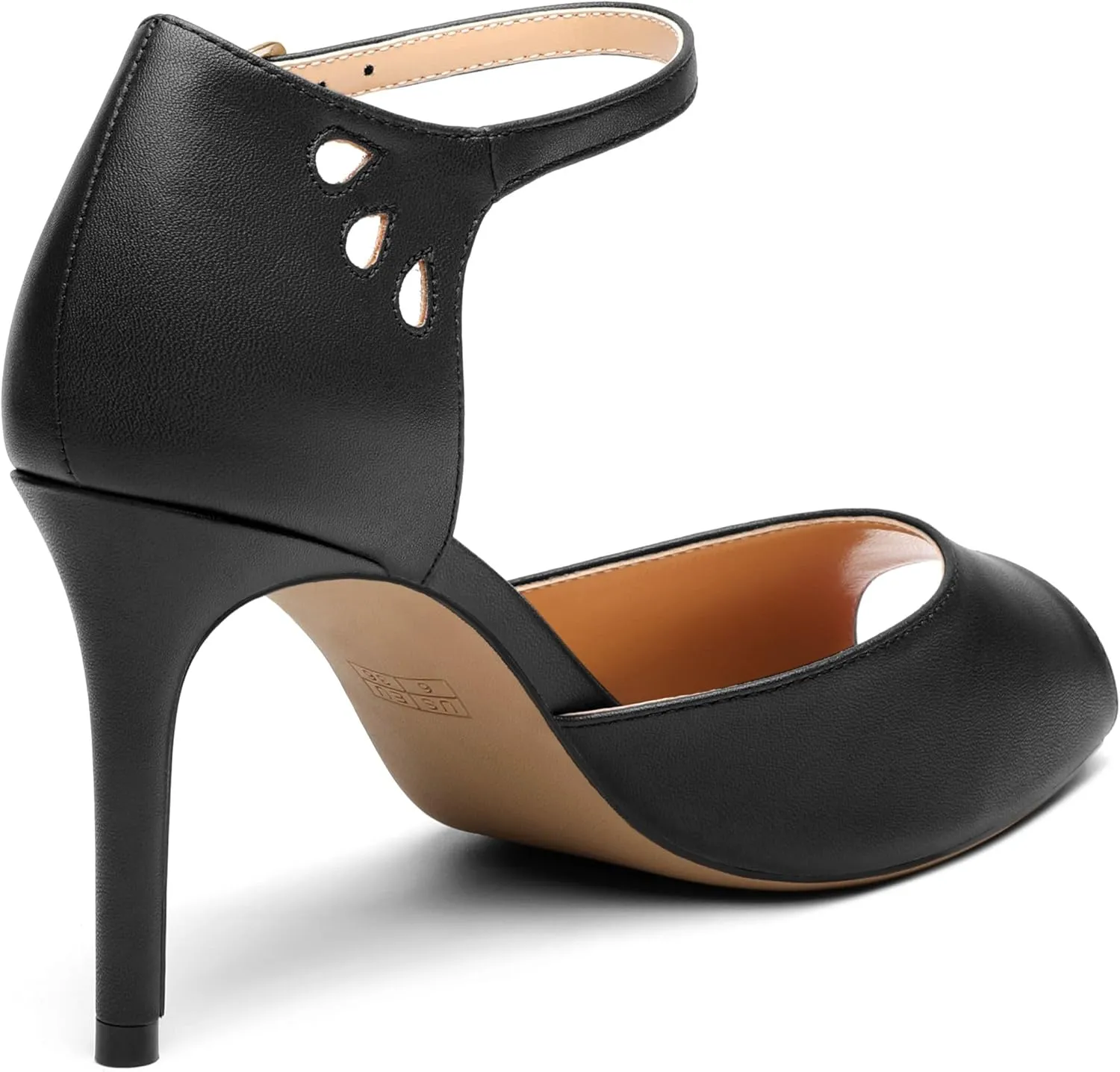 Women's Peep Toe High Heels Ankle Straps Buckles Evening Party Prom Sandals 3.3Inch