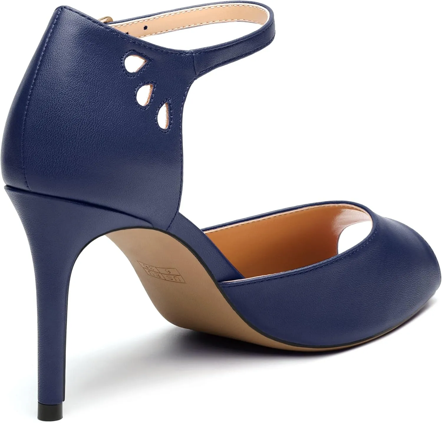 Women's Peep Toe High Heels Ankle Straps Buckles Evening Party Prom Sandals 3.3Inch