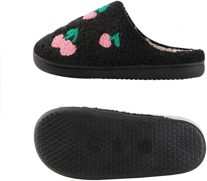 Women's Plush Heart Love Slippers - Blue Eyes Mushroom Cat Ears Retro Memory Foam Soft Plush Home Shoes