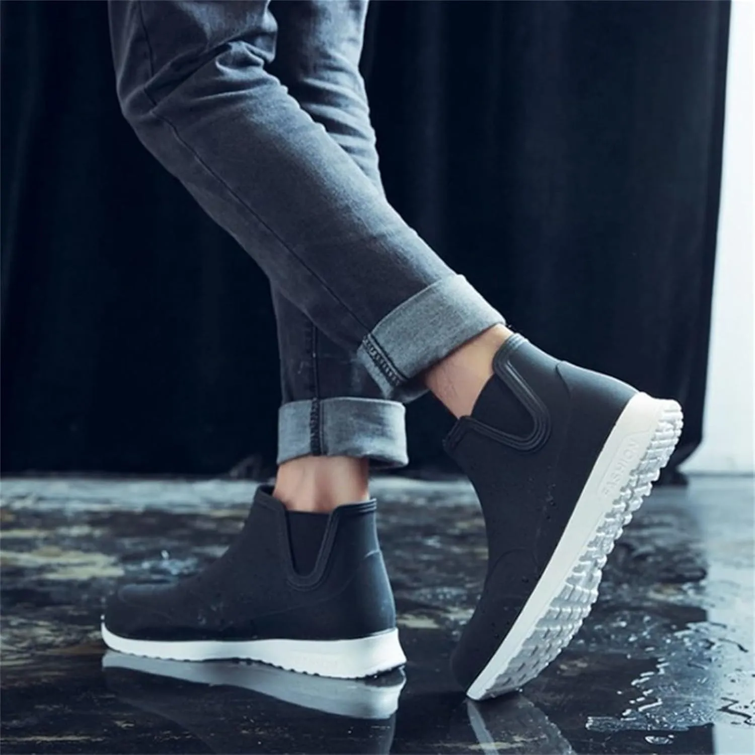 Womens Rain Boots Comfortable Mens Grounded Footwear Booties Black Orthopedic Barefoot Shoes Rain Boots for Women and Men, Waterproof Rubber Women Winter Boots