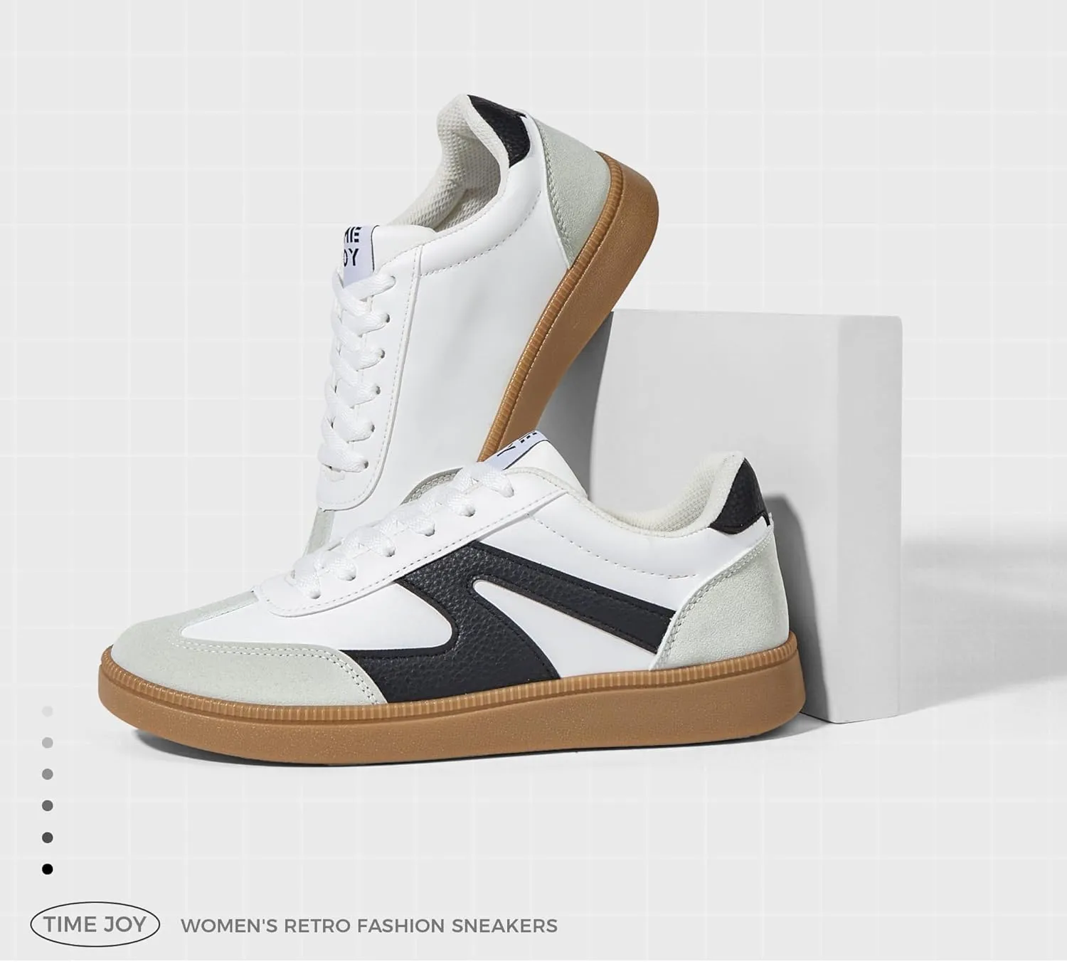 Women's Retro Sneakers Vintage Leather & Suede Patchwork Casual Shoes with Recyclable Material Insole Trendy Non-Slip Cushion for Streetwear & Daily Outfits