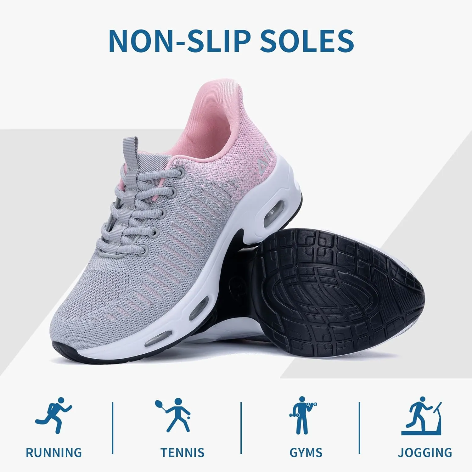 Womens Running Shoes Air Tennis Sneakers Slip On Athletic Shoes for Walking Gym Fitness