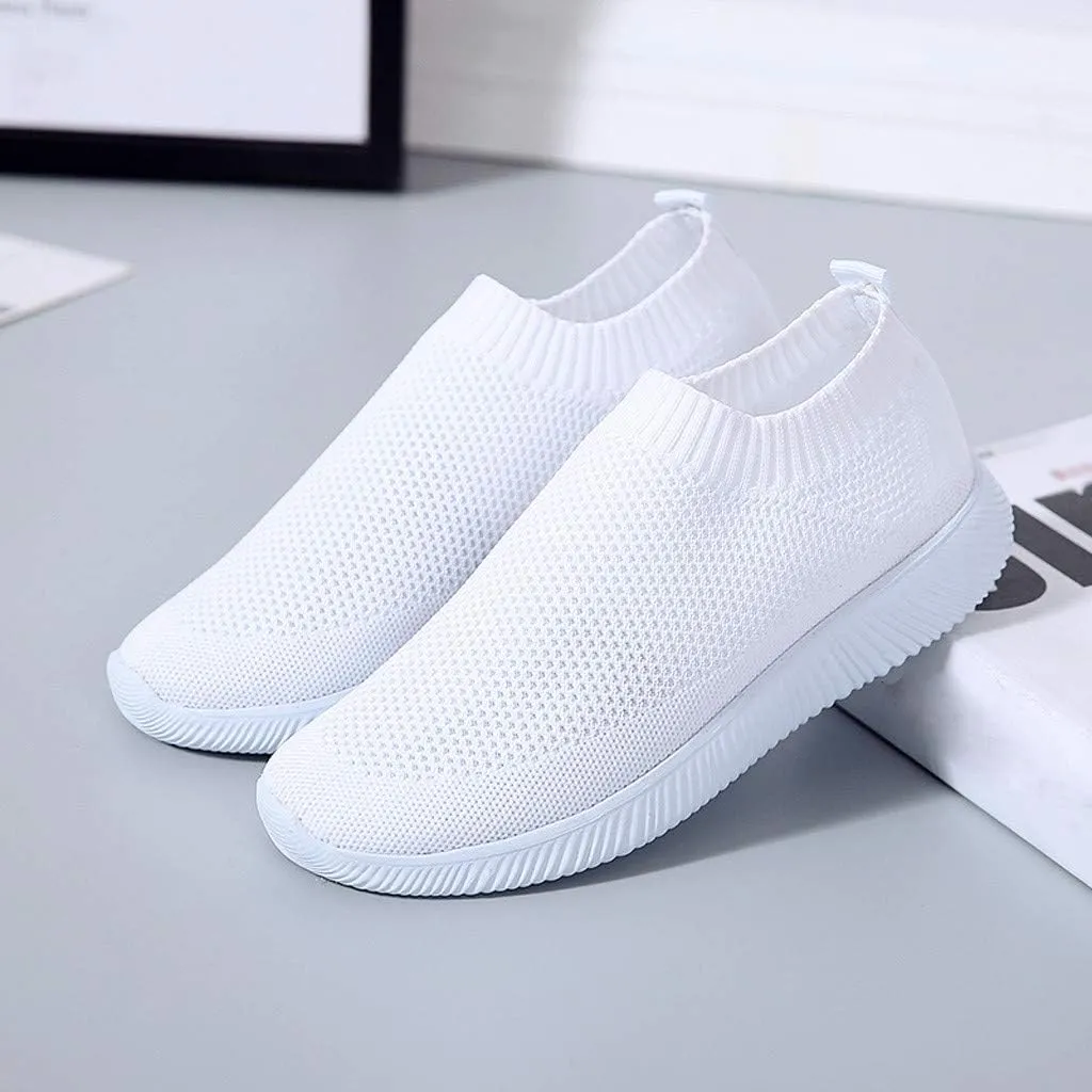 Womens Running Shoes Slip-on Walking Sneakers Non Slip Work Shoes Women Cute Casual Tennis Shoes Black Platform Sneaker Platform Tennis Shoe Loafers Casual Slip On