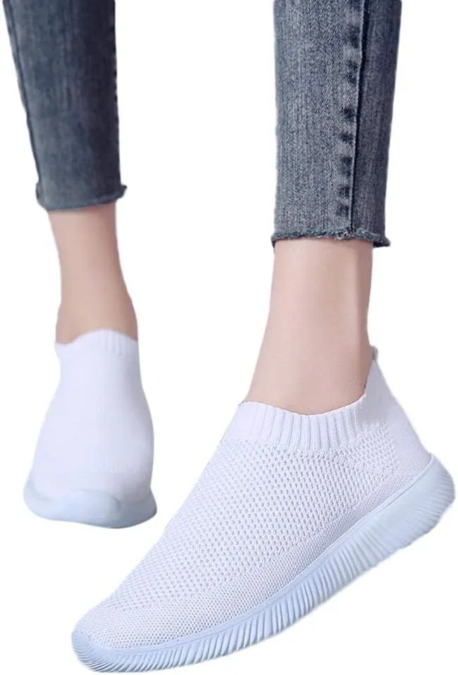 Womens Running Shoes Slip-on Walking Sneakers Non Slip Work Shoes Women Cute Casual Tennis Shoes Black Platform Sneaker Platform Tennis Shoe Loafers Casual Slip On