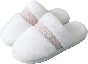 Women's Soft Plush Fluffy House Slippers Memory Foam, Comfy Fuzzy Non-Slip Indoor/Outdoor Slippers for Women, Cozy Warm Winter Slip-on Womens Home Bedroom Slippers with Anti-Skid Outsole