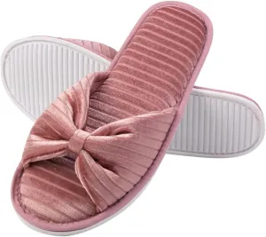 Women's Soft Warm Cushioned Fluffy Slides Home Slippers with Water Resistant Anti-Skid Sole