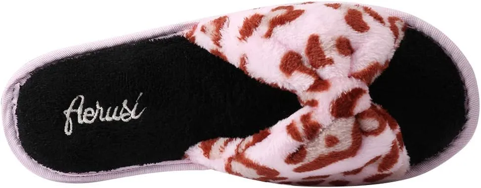 Women's Soft Warm Cushioned Fluffy Slides Home Slippers with Water Resistant Anti-Skid Sole