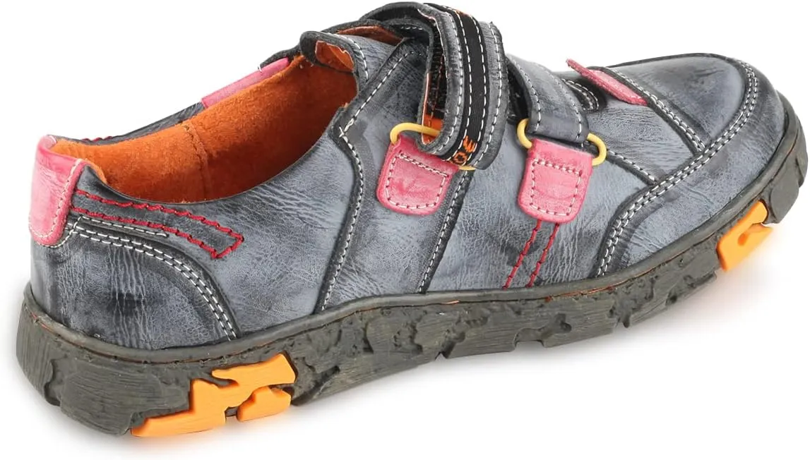 Women's Walking Leather Shoes Hook and Loop Casual Shoes