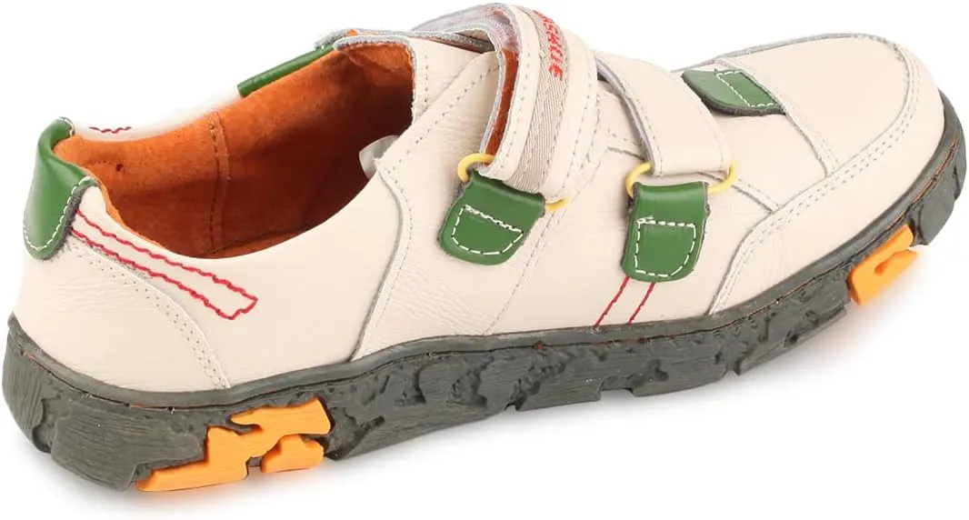 Women's Walking Leather Shoes Hook and Loop Casual Shoes