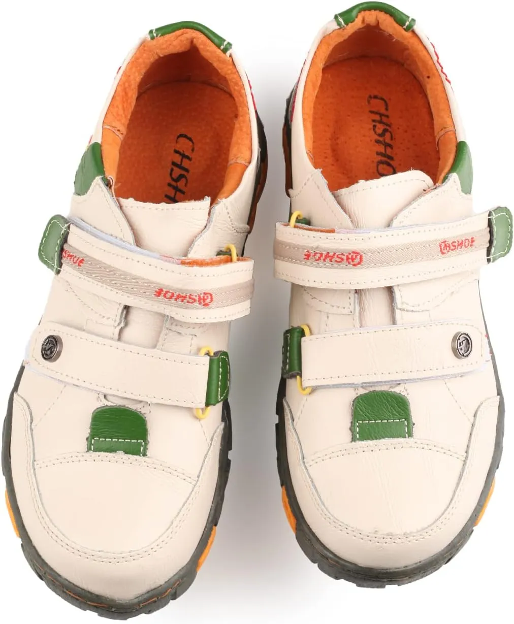 Women's Walking Leather Shoes Hook and Loop Casual Shoes